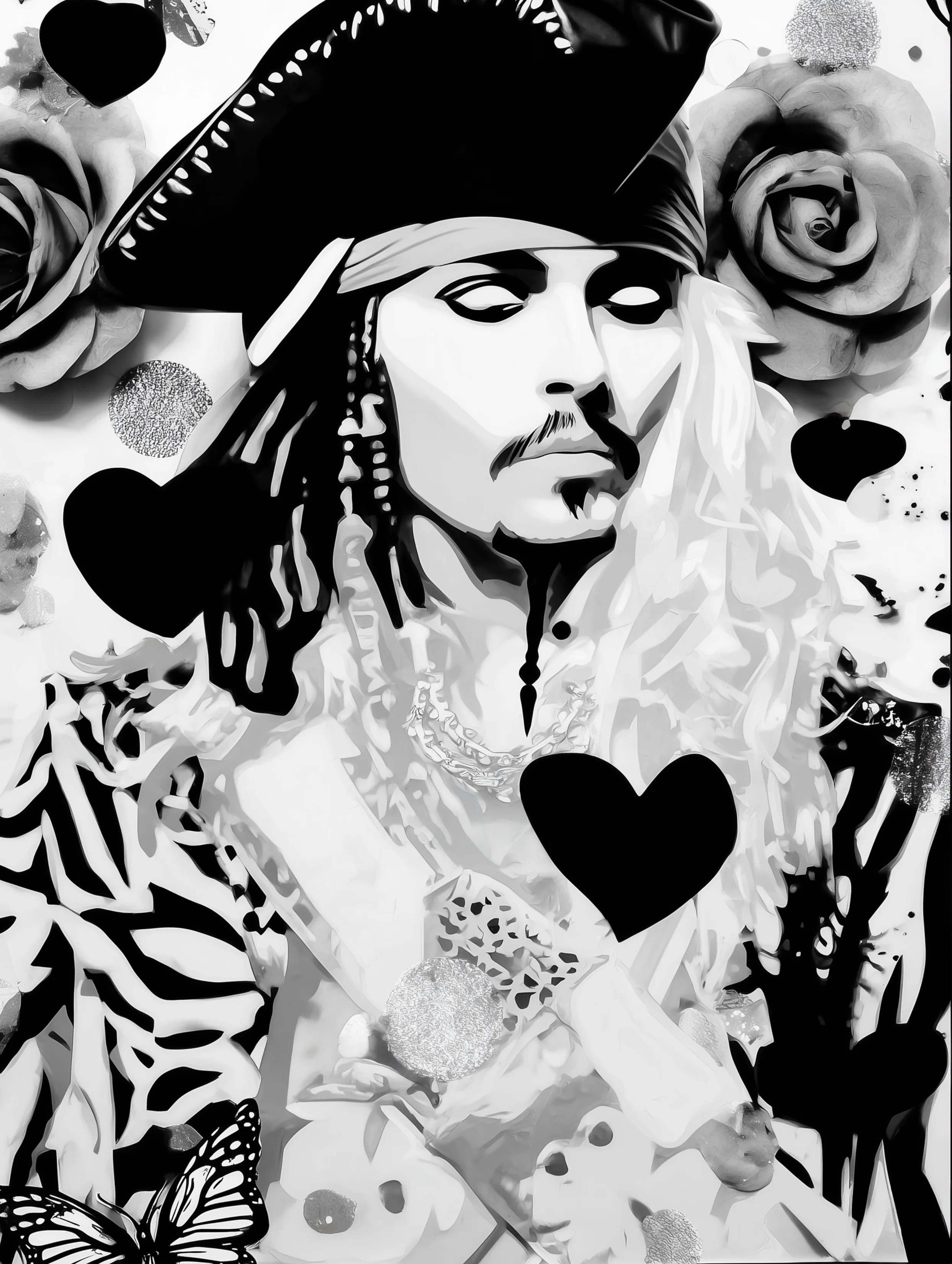 Free printable pirate coloring pages for adults featuring dark hat pirate coloring sheet